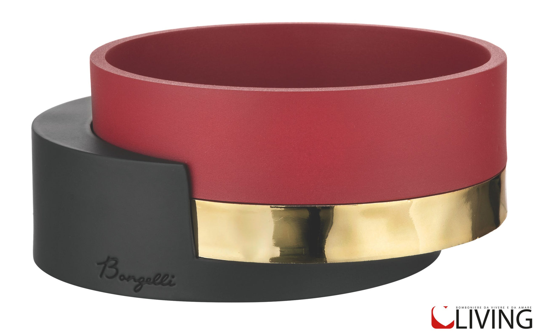 vuotatasche rosso con dettagli oro