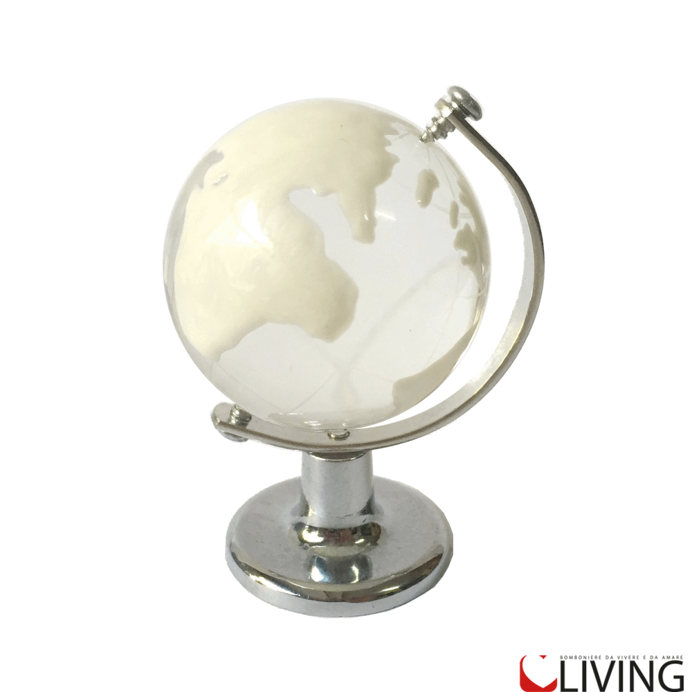 bomboniera mappamondo world globo bianco