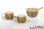 Bomboniera set 2 tazze e zuccheriera Mediterraneo